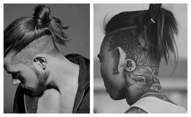 undercut top knot coupe homme